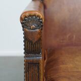 Sheepskin Leather Art Deco Design Armchair