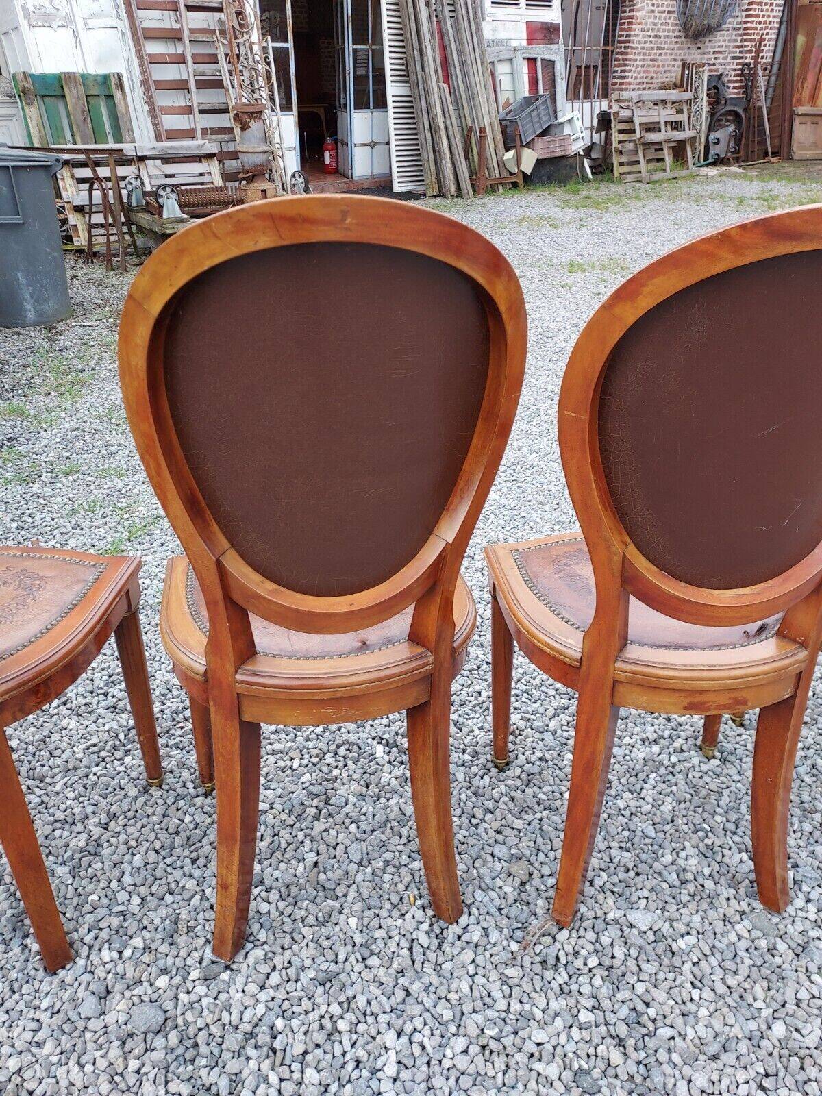 Chaises style Louis XVI en acajou x 6