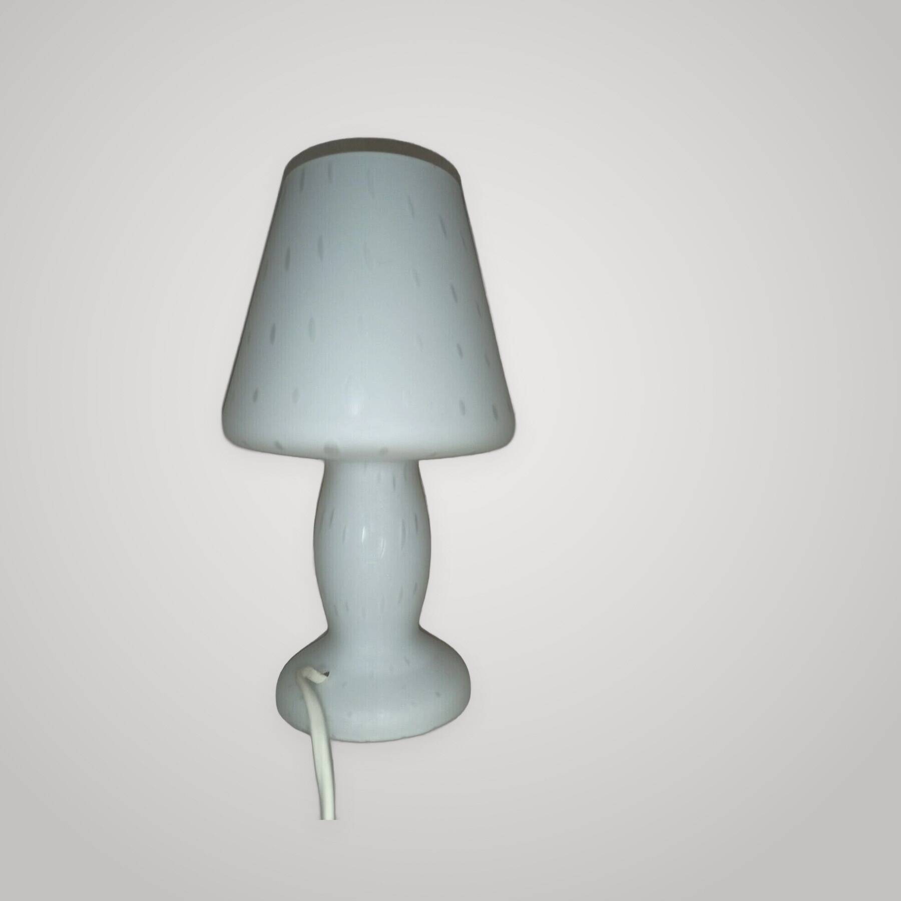 Vintage Murano Opaline Mushroom Lamp with Tinsel Diffuser? Table Mushroom