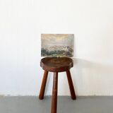 Painting “Seaside View”, oil on canvas glued on hardboard.