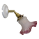 Vintage tulip-shaped lamp in frosted white and pink glass.