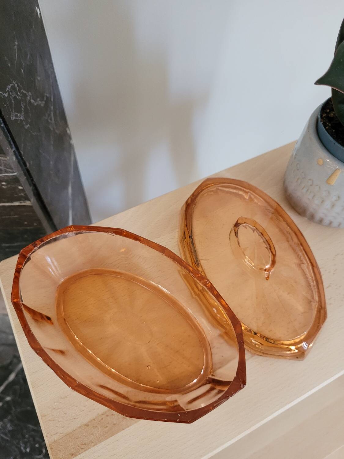 Bavel fains rosaline glass butter dish