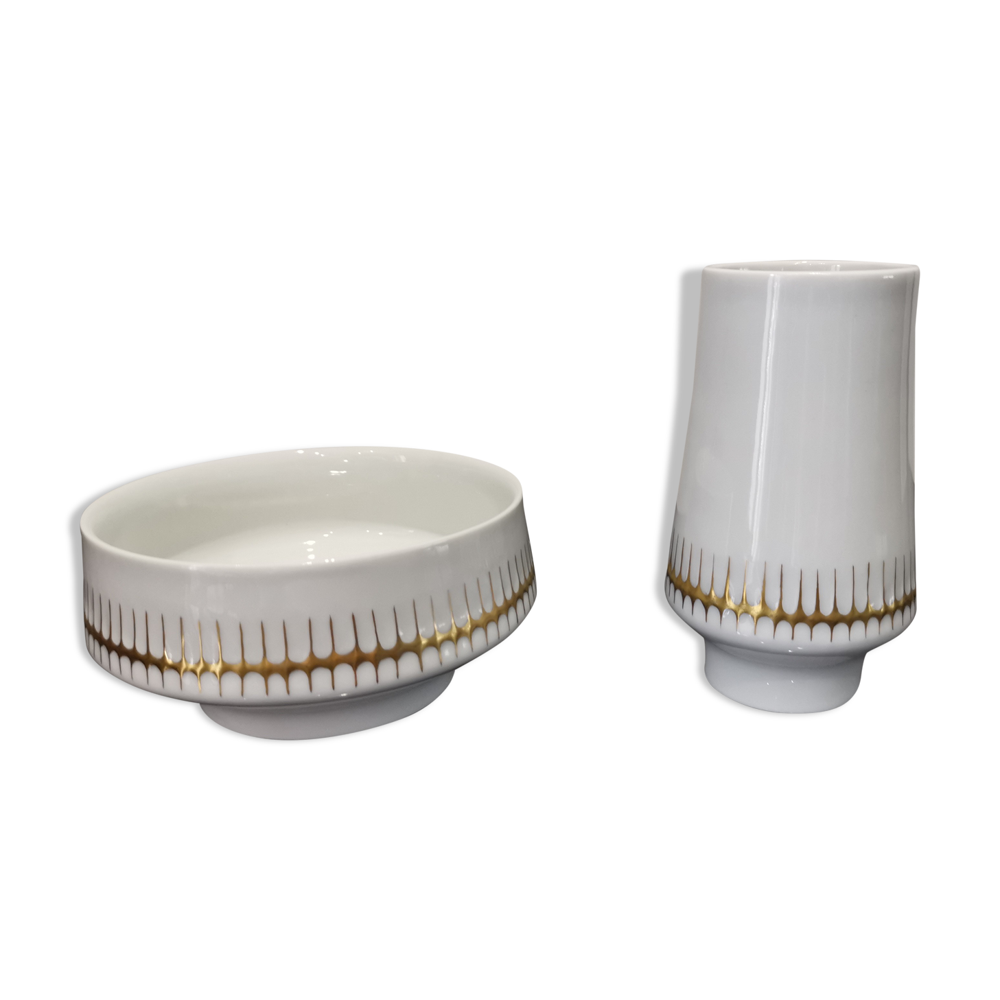 2 old ceramic pots made in Czechoslovakia circa 1960s-1970s