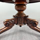 Carved wooden pedestal table with a marble top, Napoleon III period