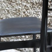 Pair of vintage Cassina office chairs in black leather, Italy 1950, in excellent condition.