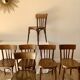 ensemble de 6 chaises bistrot en bois courbé années 50