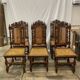 6 antique Henry II caned chairs