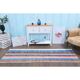 Vintage Turkish Hand-Knotted Wool Cotton Beige Kilim Runner Rug 87x237