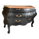 Restored black Louis XV chest of drawers