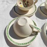 Tasses et sous tasse peint à la main de fleurs ancienne