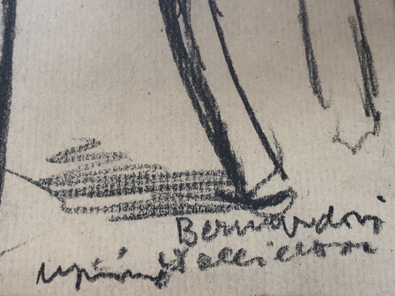 Charcoal on paper by Bernardin or Barnadouin Garçon à la gavroche