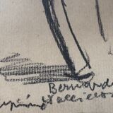 Charcoal on paper by Bernardin or Barnadouin Garçon à la gavroche