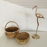 Bamboo and brass basket