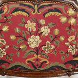 Louis XV style bench upholstered with petit point tapestry, early 19th century