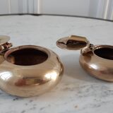 Duo of solid brass ashtrays 50s