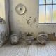 Trio of stone and cement planters, early 1900s