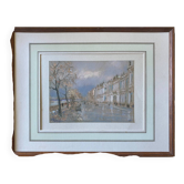 Tableau Pastel "Saint-Pétersbourg" Palais d'hiver signé + cadre
