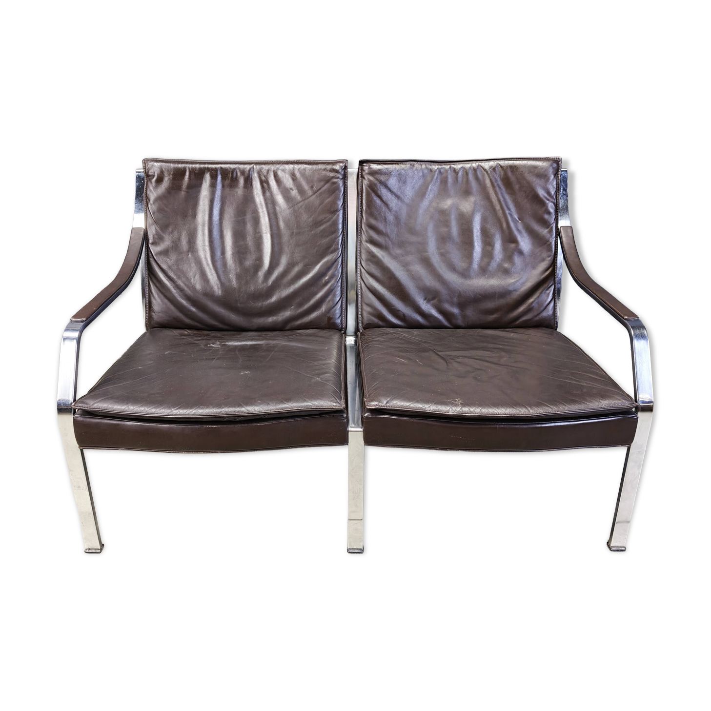 Leather sofa by Preben Fabricius and Jorgen Kastholm for Walter Knoll, 1960