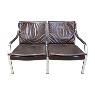 Leather sofa by Preben Fabricius and Jorgen Kastholm for Walter Knoll, 1960