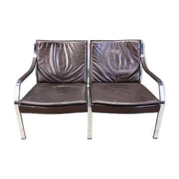 Canapé en cuir de Preben Fabricius et Jorgen Kastholm pour Walter Knoll, 1960