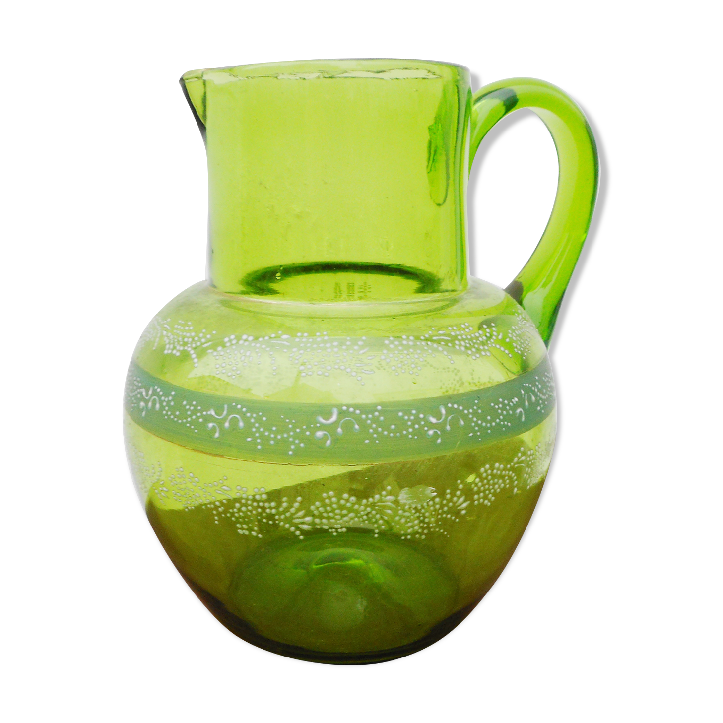 Green glass pitcher