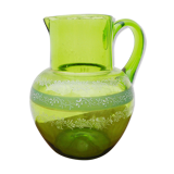 Green glass pitcher