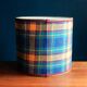 Yellow and green Scottish wool tartan lampshade