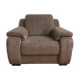 Fauteuil seventies en velours côtelé marron