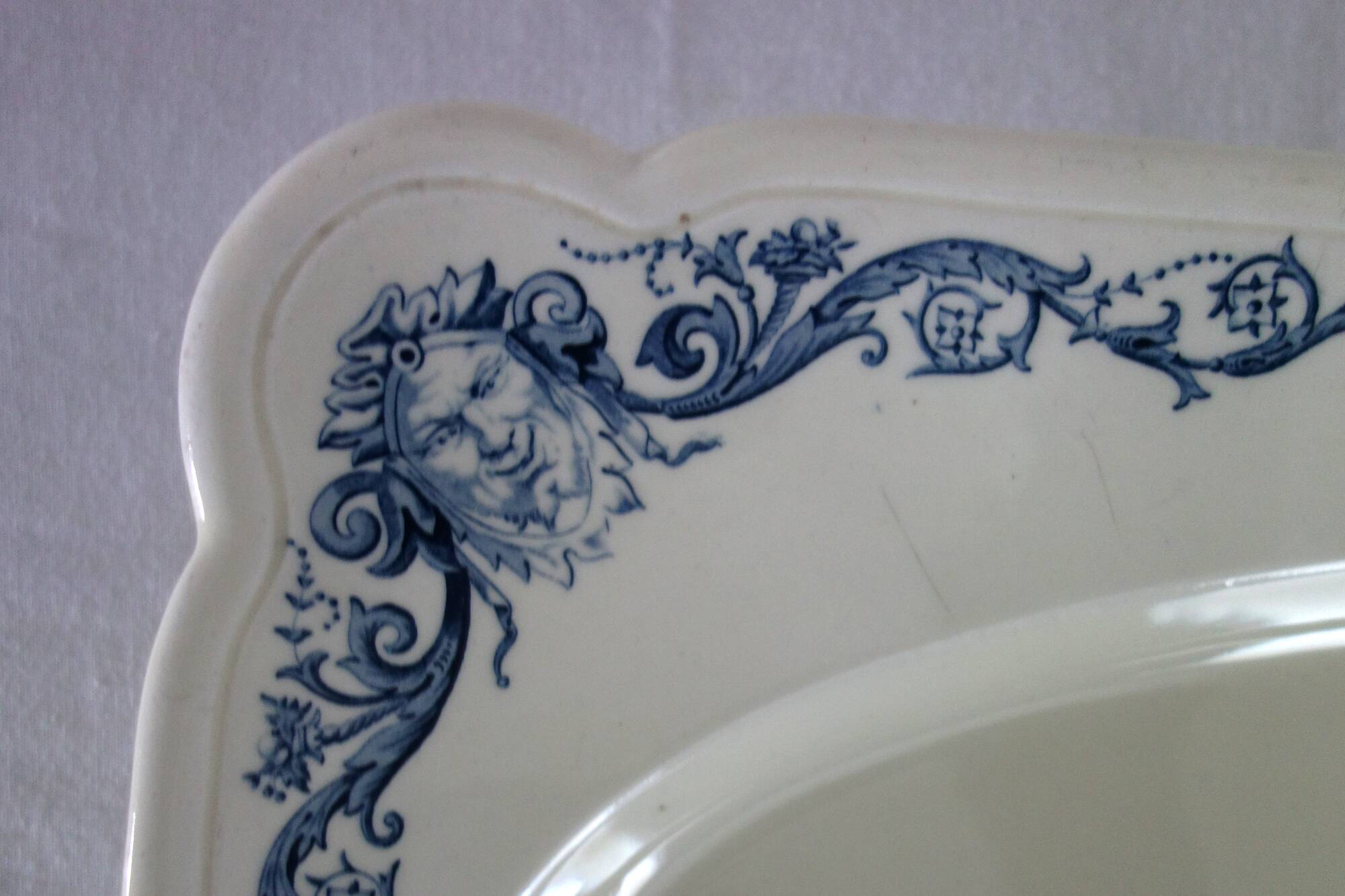 Large Terre de Fer Clairefontaine Renaissance 19th Century Platter
