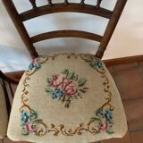 Pair of floral fabric chairs for ladies of France