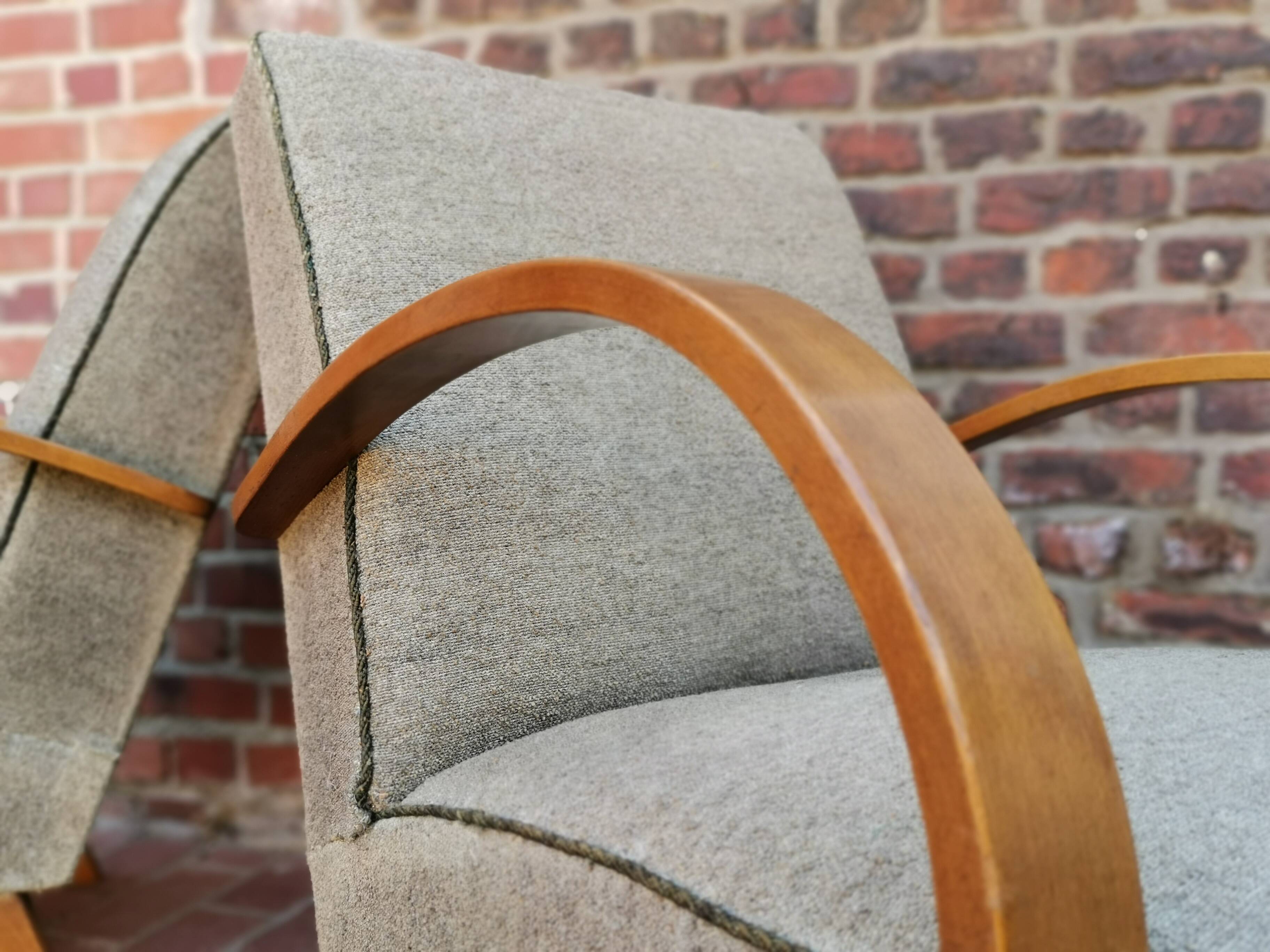 Pair of armchairs by Jindrich Halabala for Thonet 1950. Art deco