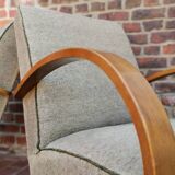 Pair of armchairs by Jindrich Halabala for Thonet 1950. Art deco