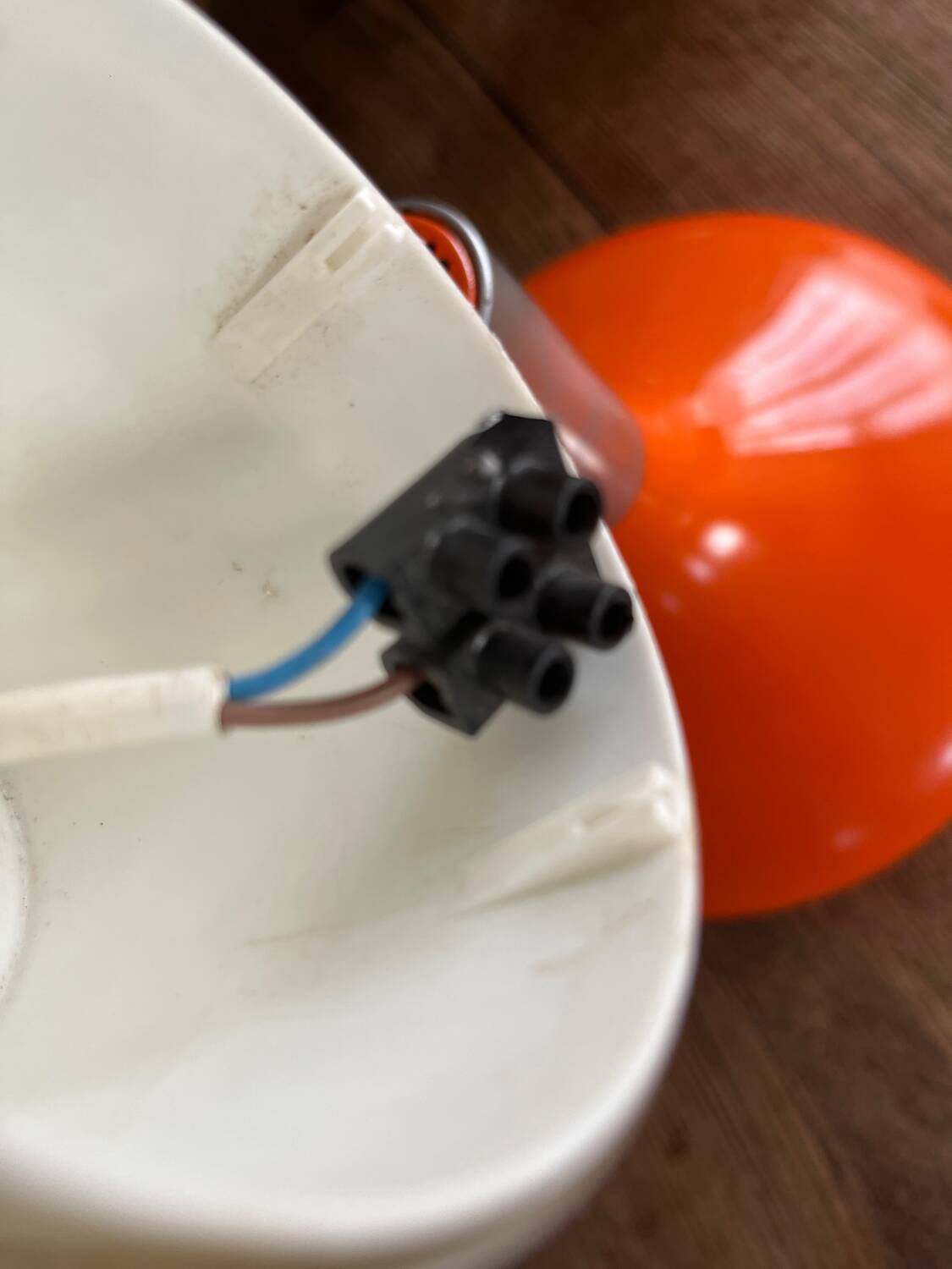 Space age orange 70s pendant light