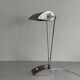 Large metal desk lamp with Wood Design texture by Eileen Gray, 1950s, France.