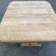 Rectangular Art Deco dining table with a central pedestal, stripped in solid oak.