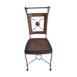 Chaise en merisier massif et fer