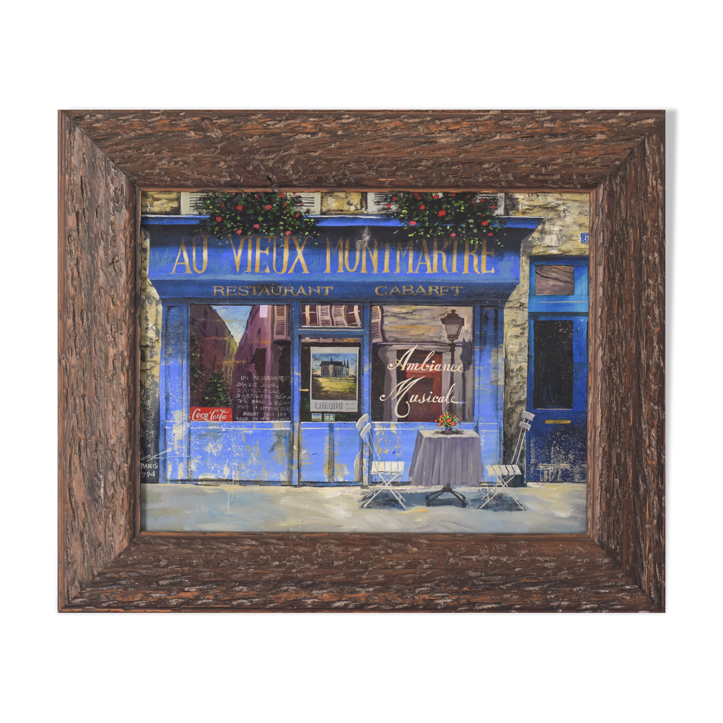 Paris Cafe 'Au Vieux Montmartre' - Oil on Canvas