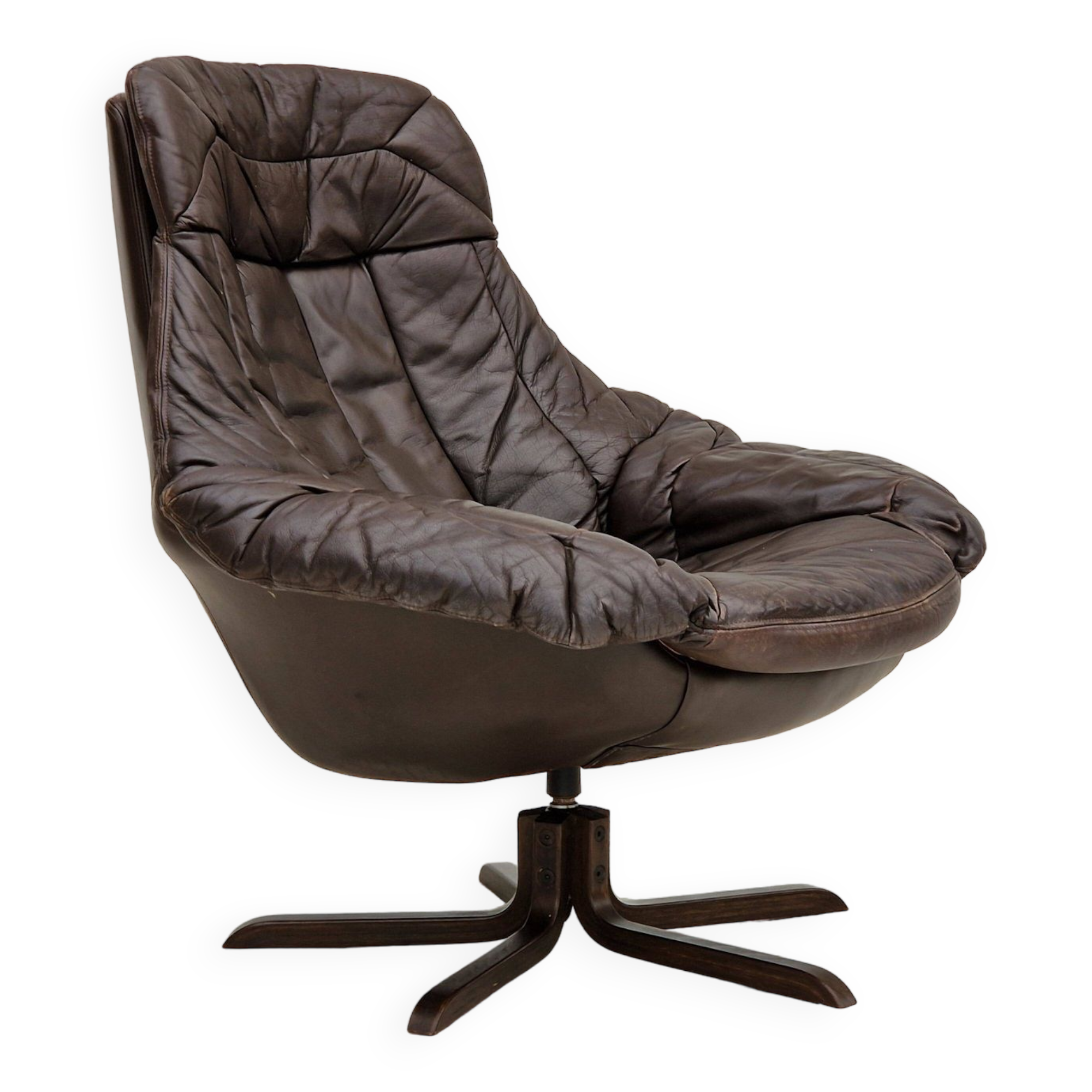 1970s, Vintage Danish leather armchair by H.W.Klein, original condition.