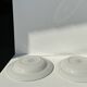 Set of 2 blue deep plates, Saint Amand earthenware, La Baule model, hand painted