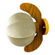 Italian "Cocoon" wall light, resin and pine wood, circa 1970s