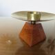 Bougeoir, rosewood candle and brass spike