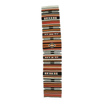 Tapis kilim turc vintage fait à la main en laine et coton orange