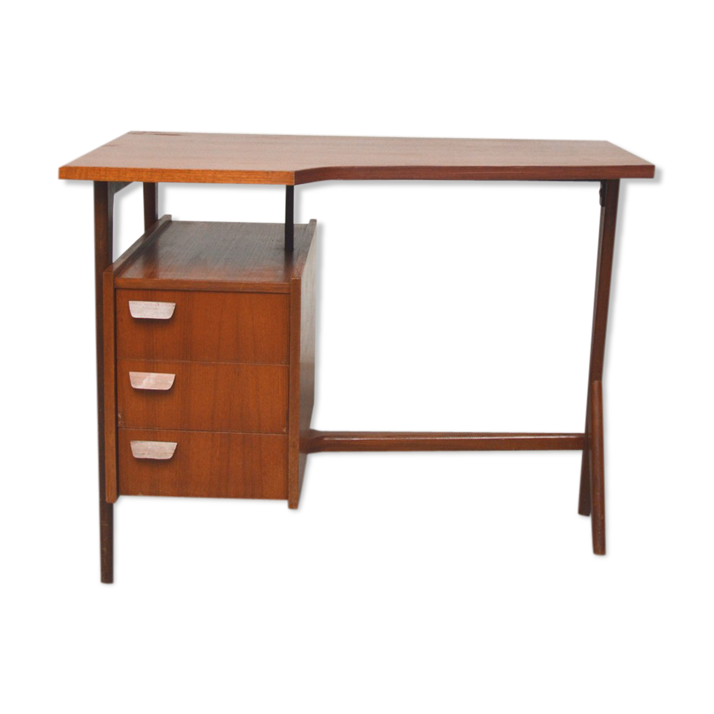 Scandinavian desk "Boomerang" feet compass 60s