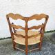 Provencal double armchair with woven rush in walnut