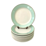 Set 12 plates fine earthenware Lunéville Meudon