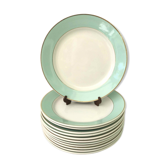 Set 12 plates fine earthenware Lunéville Meudon