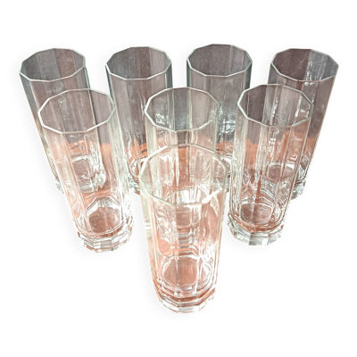 Verres hauts Luigi Bormioli, verres décagonaux transparents Italie