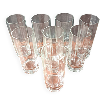 Verres hauts Luigi Bormioli, verres décagonaux transparents Italie