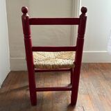 Chaise en bois et paille