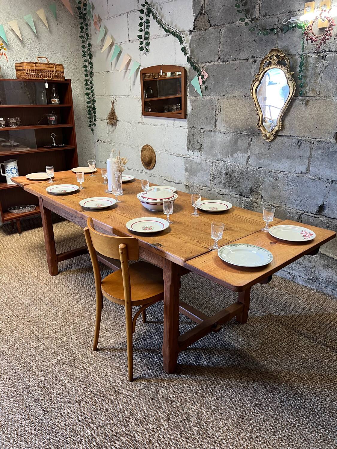 Solid oak farmhouse table